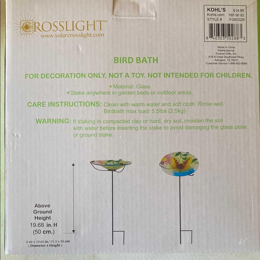 Multicolor Butterfly Bird Bath - Picture 2 of 4